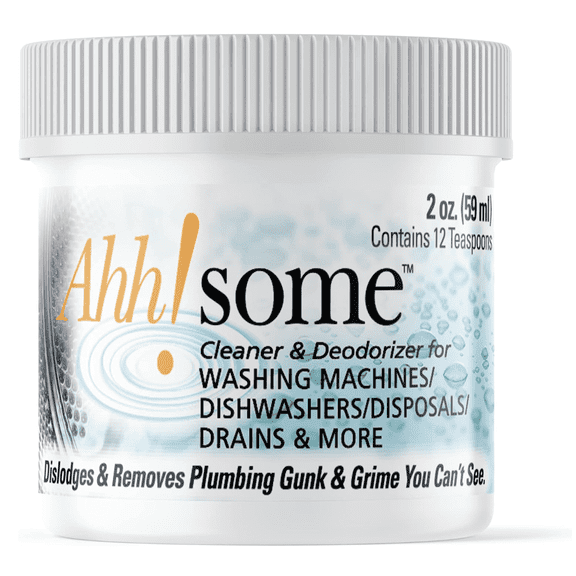 Ahh-Some - Washing Machine Cleaner - Top Load and Front Load - Dishwasher, Bio-Cleaner and Deodorizer - Works For All Washers - Removes Odor, Residue, Mold, Mildew (2 oz.)