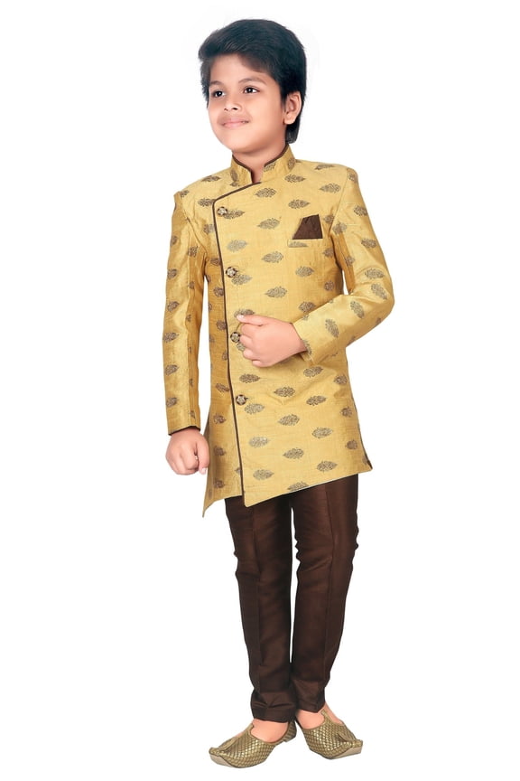Ethnic Printed Embroidery Sherwani and Pyjama for Boys