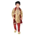 thumbnail image 1 of Ahhaaaa Kid's Indian Ethnic Handwork Embroidery Sherwani and Breeches Set With Dupatta Special Traditional Collection for Boys, 1 of 5