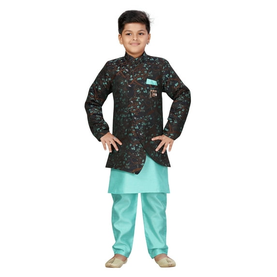 Ahhaaaa Kids Ethnic Indo-Western Sherwani Set For Boys