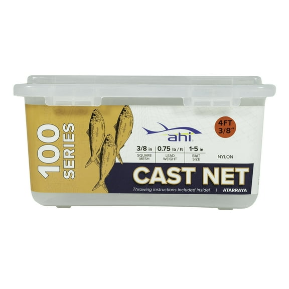 Ahi 100 Series Cast Net 5 ft - White Nylon Net 3/8" Mesh
