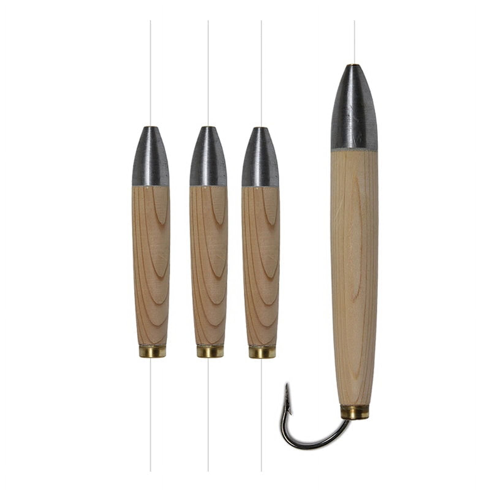 Ahi USA Live Deception Cedar Plug – 6-Pack Daisy Chain Rig – Ready For Tuna, Marlin & More – Anchovy Print, 150lb Fluorocarbon