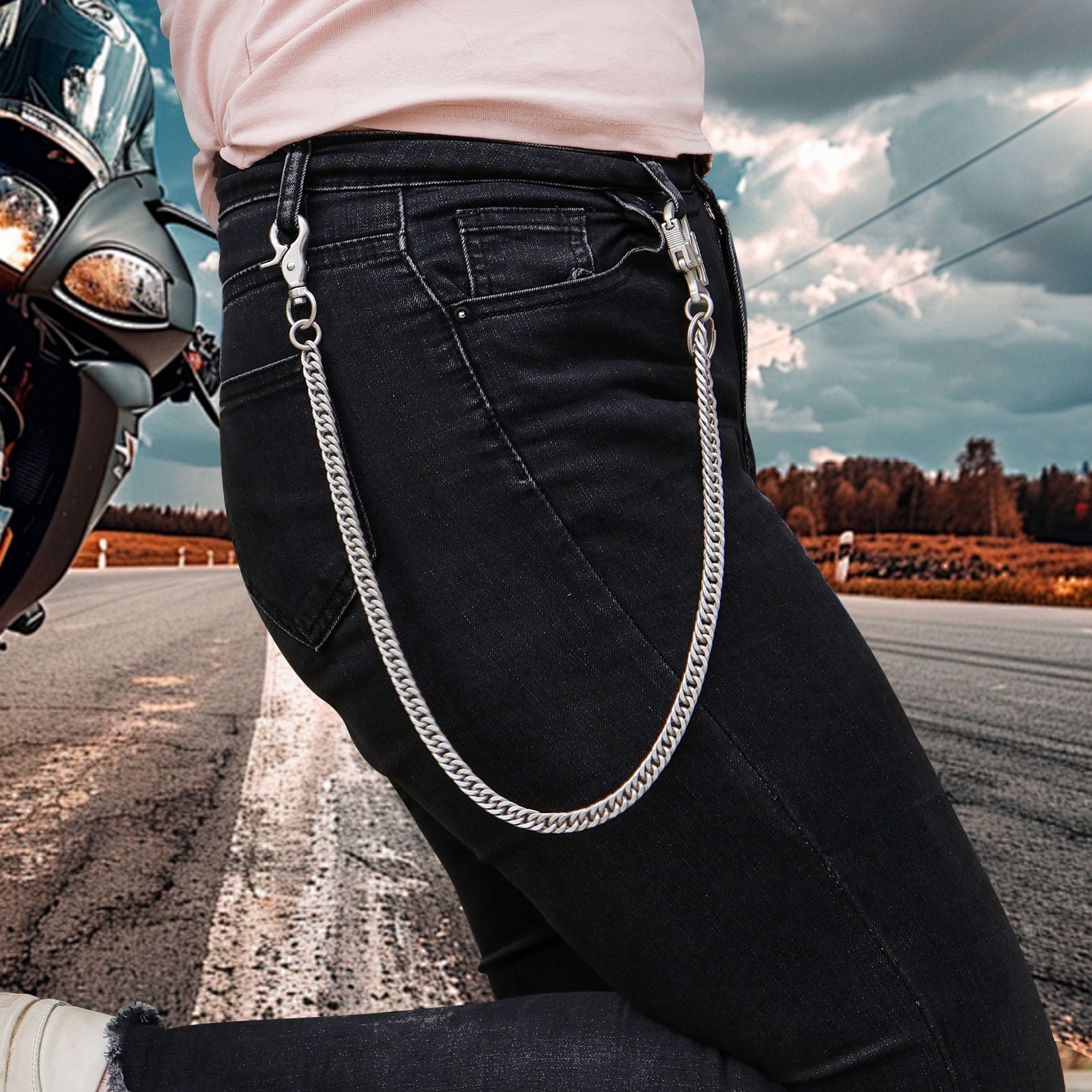Walk Em Chain Hipster Hip-Hop Jeans Chain, 25cm Extended Chain with Double Lock ...