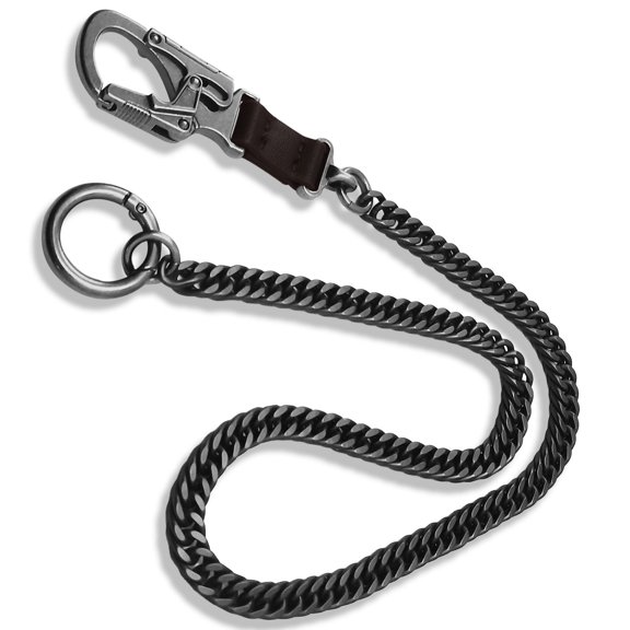 Ahiller New with Leather Key Chain, 25 Extended Chain Double Lock Design Anti-Lost. Hip Hop Style Jeans Chain Stylish and minimalist model is light and luxurious without being understated. Add a sens