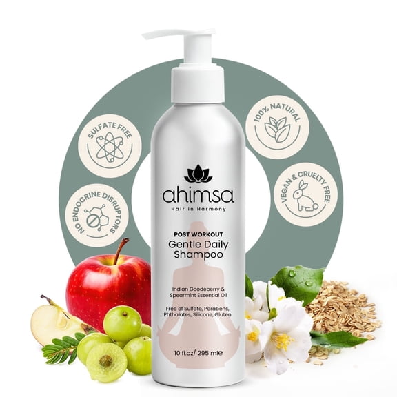 Ahimsa Gentle Daily Sulfate-Free Paraben-Free Vegan Safe for All Hair Types Shampoo with Natural Ingredients