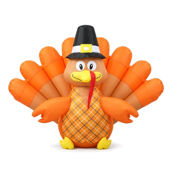 Ahititi 5.3 FT Wide Thanksgiving Inflatable Turkey with LED Lights ...
