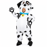 Ahititi Adult Inflatable Dalmatian Dog Costume with Blower & Paw Gloves, Blow Up Puppy Halloween Costume for Men Women