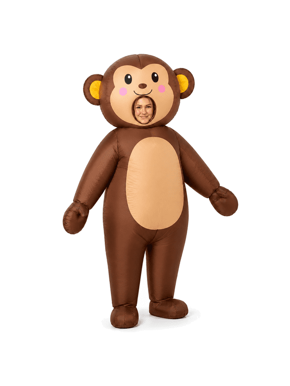 Adult Inflatable Monkey Halloween Costume, Funny Blow Up Animal Costume for Men & Women, Cosplay Party