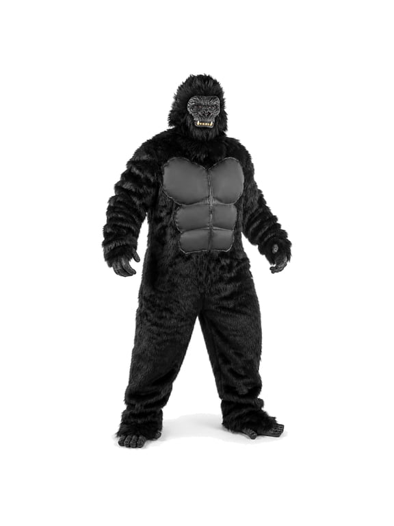 Man Adult Gorilla Costume, 4-Piece Full Body Ape Suit, One Size, Cosplay, Masquerade & Holiday Party