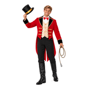 Ahititi Men's Ringmaster Costume, Circus Costume Set with Tailcoat Jacket, Top Hat, Bow Tie and Accessories for Halloween Party Cosplay