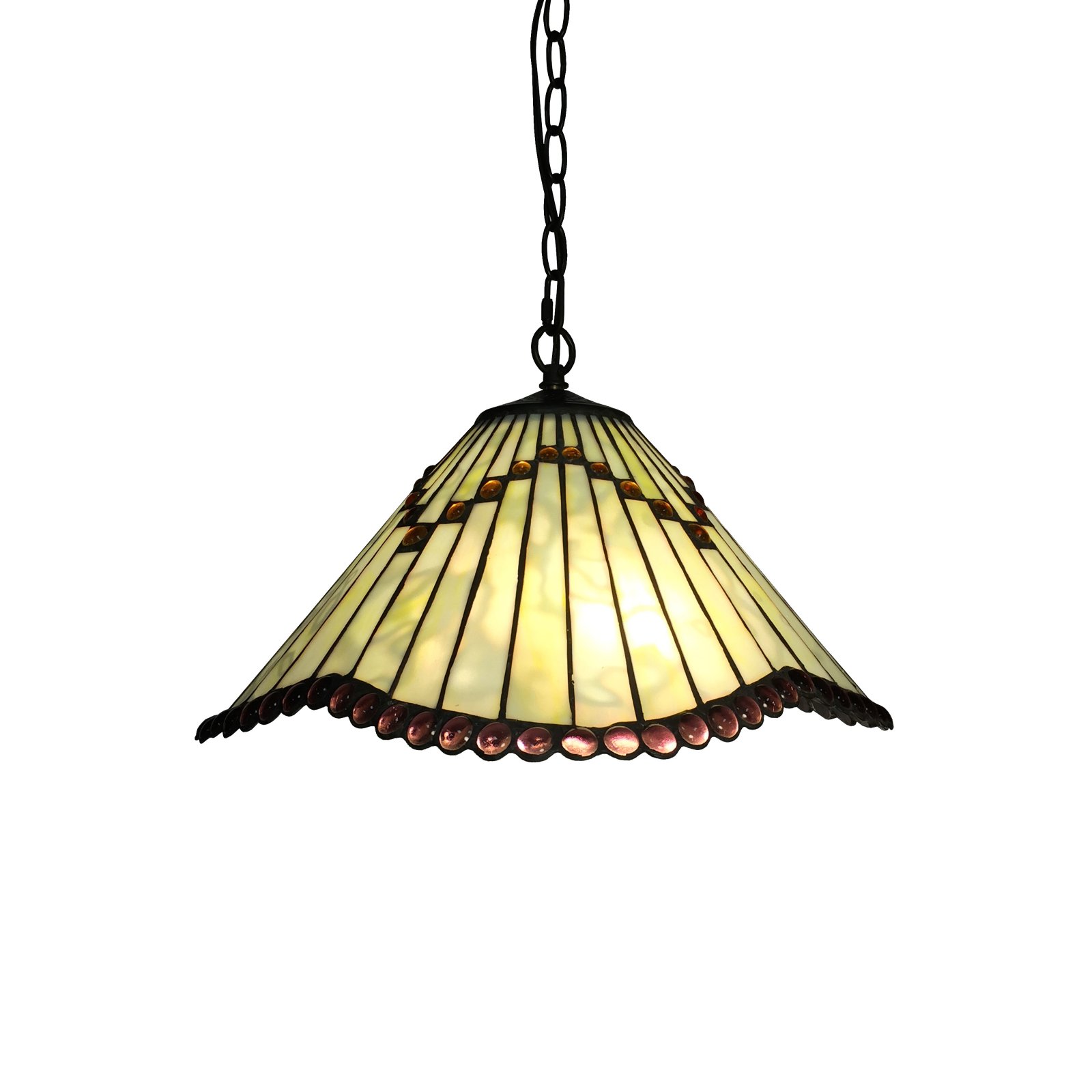 Ahlai 2-light Light Green Tiffany-style 16-inch Hanging Lamp - image 1 of 2