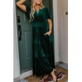 thumbnail image 1 of Ahlaray Elegant Evergreen Velvet Dress: Slenderizing Tiered Maxi, Comfort meets Style, 1 of 8