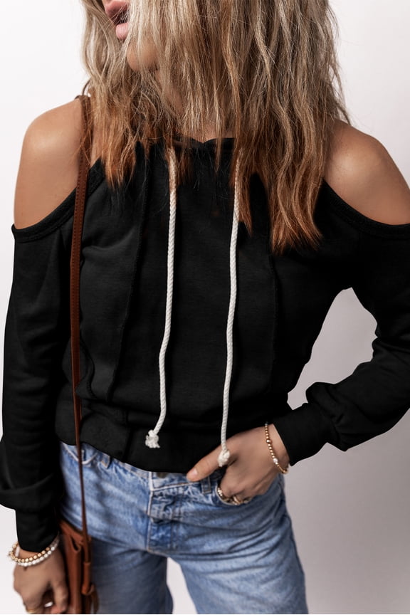Stylish Cold Shoulder Hoodie - Effortless Chic for Every Occasion!