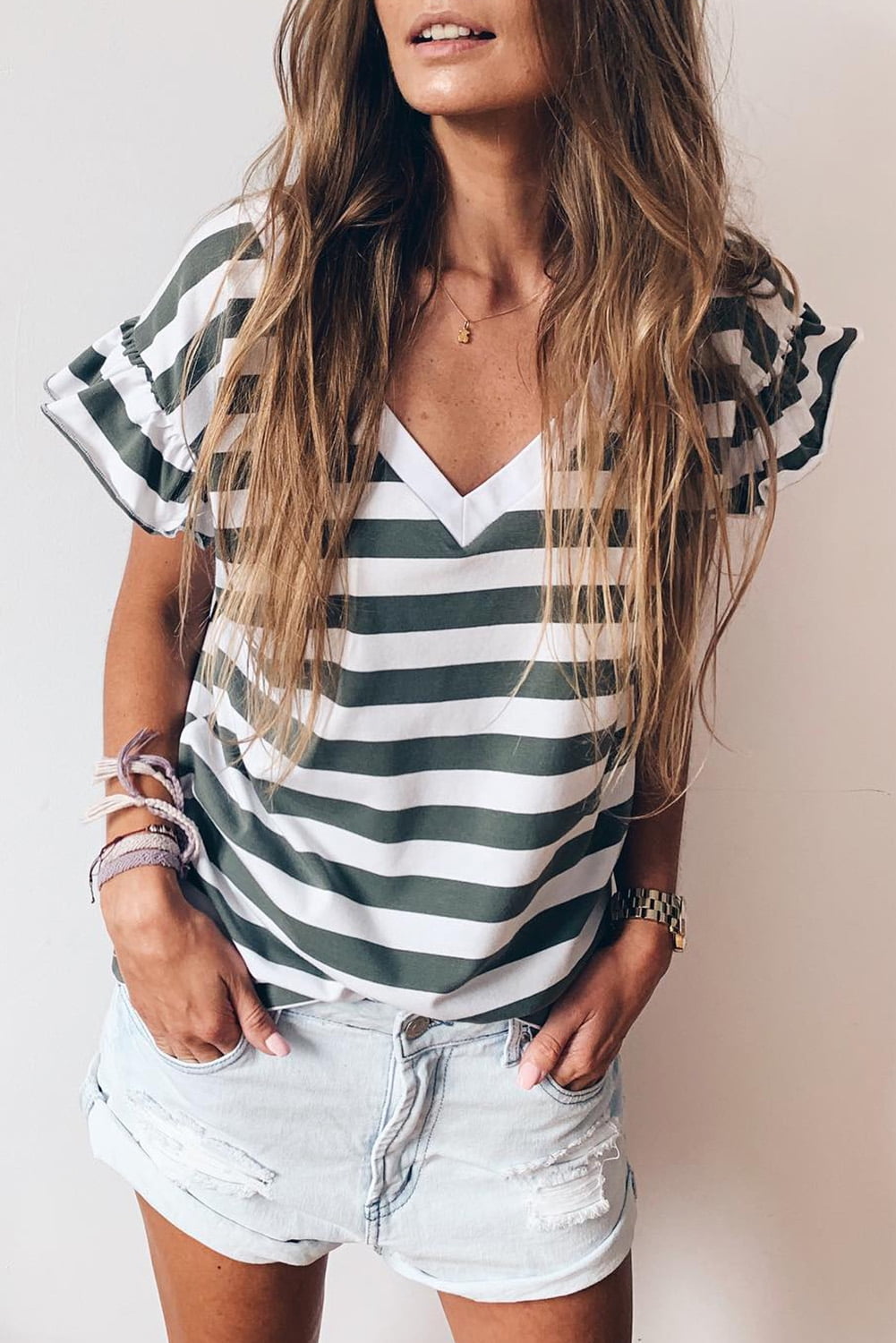V-Neck Sleeveless Co-Ords sea Green