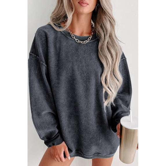 Ahlaray Trendy Solid Ribbed Pullover - Chic, Comfortable, All-Day Style!
