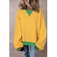 thumbnail image 1 of Ahlaray Vibrant Ginger Color Block Oversized Drop Shoulder Sweatshirt - Trendy & Cozy!, 1 of 3