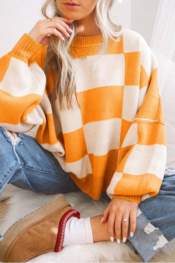 Vibrant Plaid Bishop Sleeves - Style Boost for Every Woman!