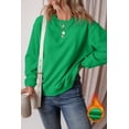 thumbnail image 1 of Ahlaray Warm & Chic Dark Green Terry Fleece Crewneck for All Sizes, 1 of 8