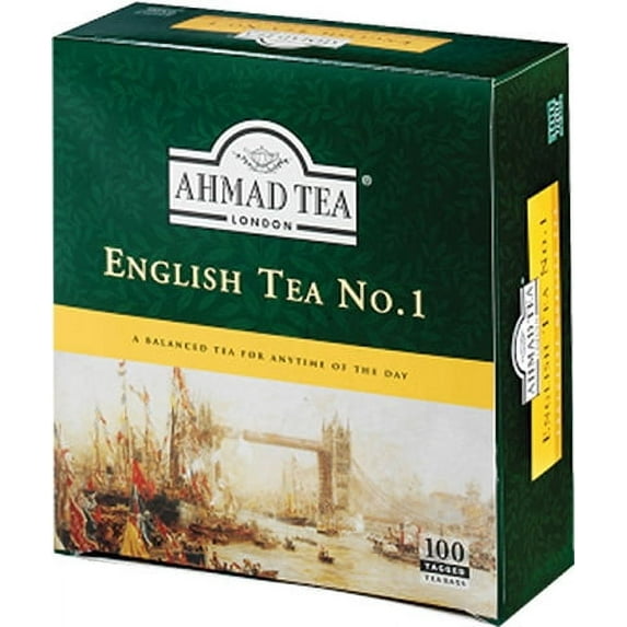 Ahmad English Tea No. 1 Black Tea 100 Tagged tea bags (Case of 24)