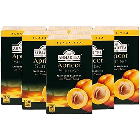 Ahmad Tea Apricot Sunrise Black Tea, 20 Count, Pack Of 6, (953)