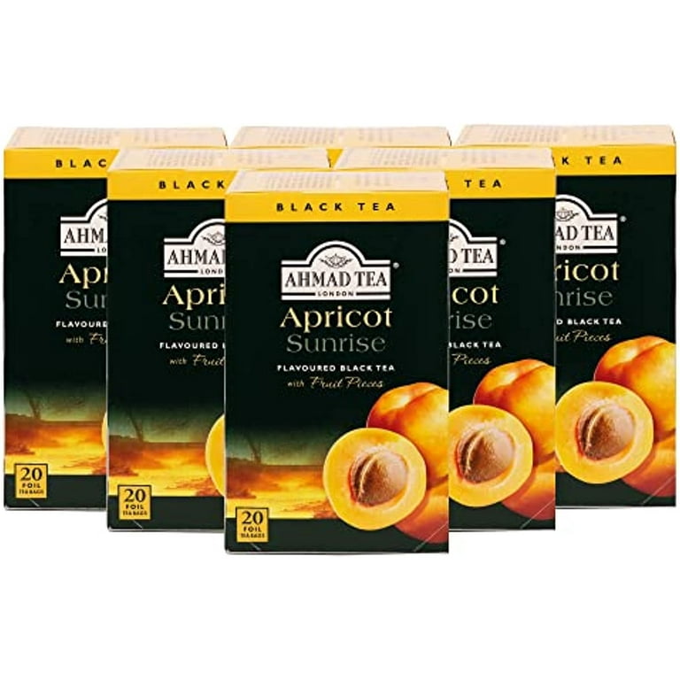 Ahmad Tea Apricot Sunrise Black Tea, 20 Count, Pack Of 6, (953) 