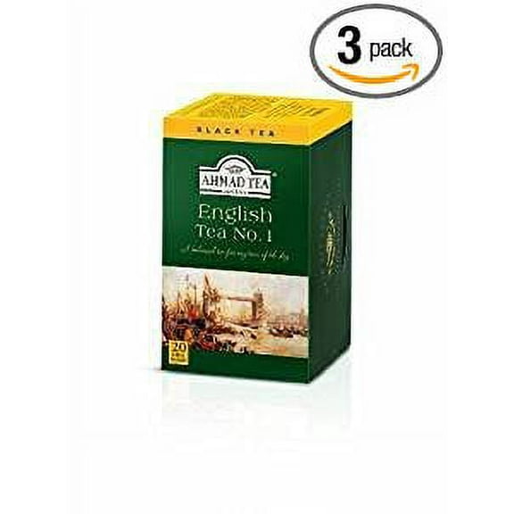 Ahmad Tea English Tea 20 Foil Tea Bags 1.4 Oz.- Pack Of 3.