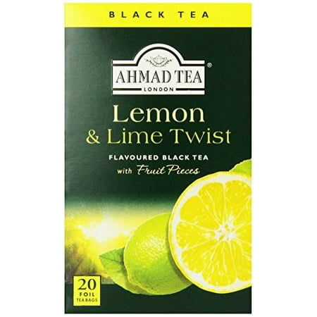 Ahmad Tea Lemon & Lime Twist Black Tea, 20-Count Boxes (Pack of 6)