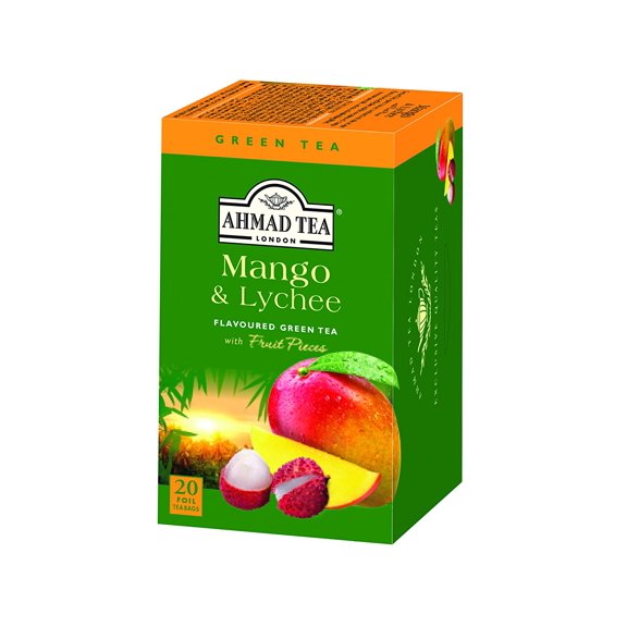 Ahmad Tea Limited Mango & Lychee Green Tea, 6Count