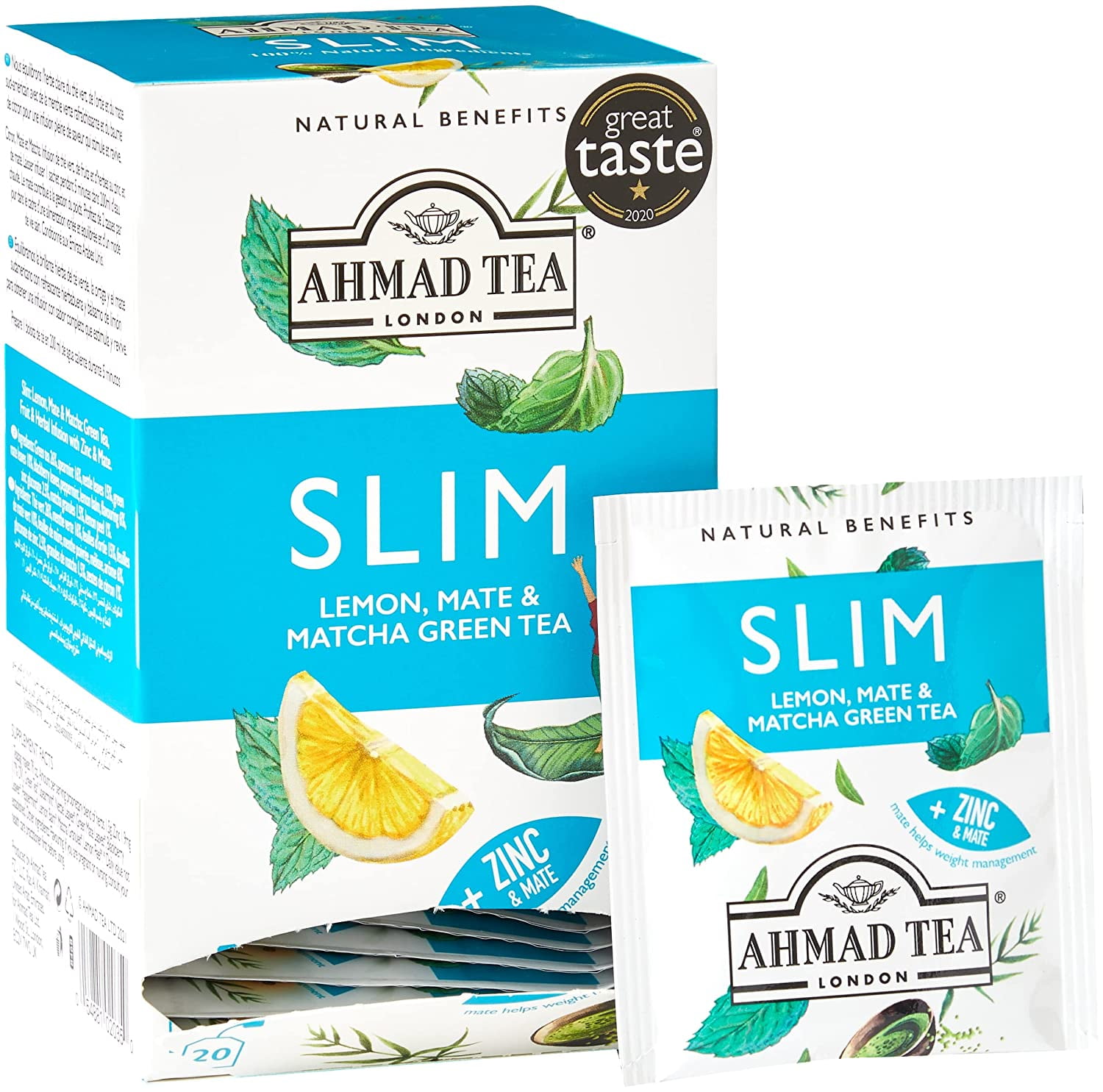 Ahmad Tea, Natural Benefits, Slim, 20 Count (Pack of 6) - Walmart.com