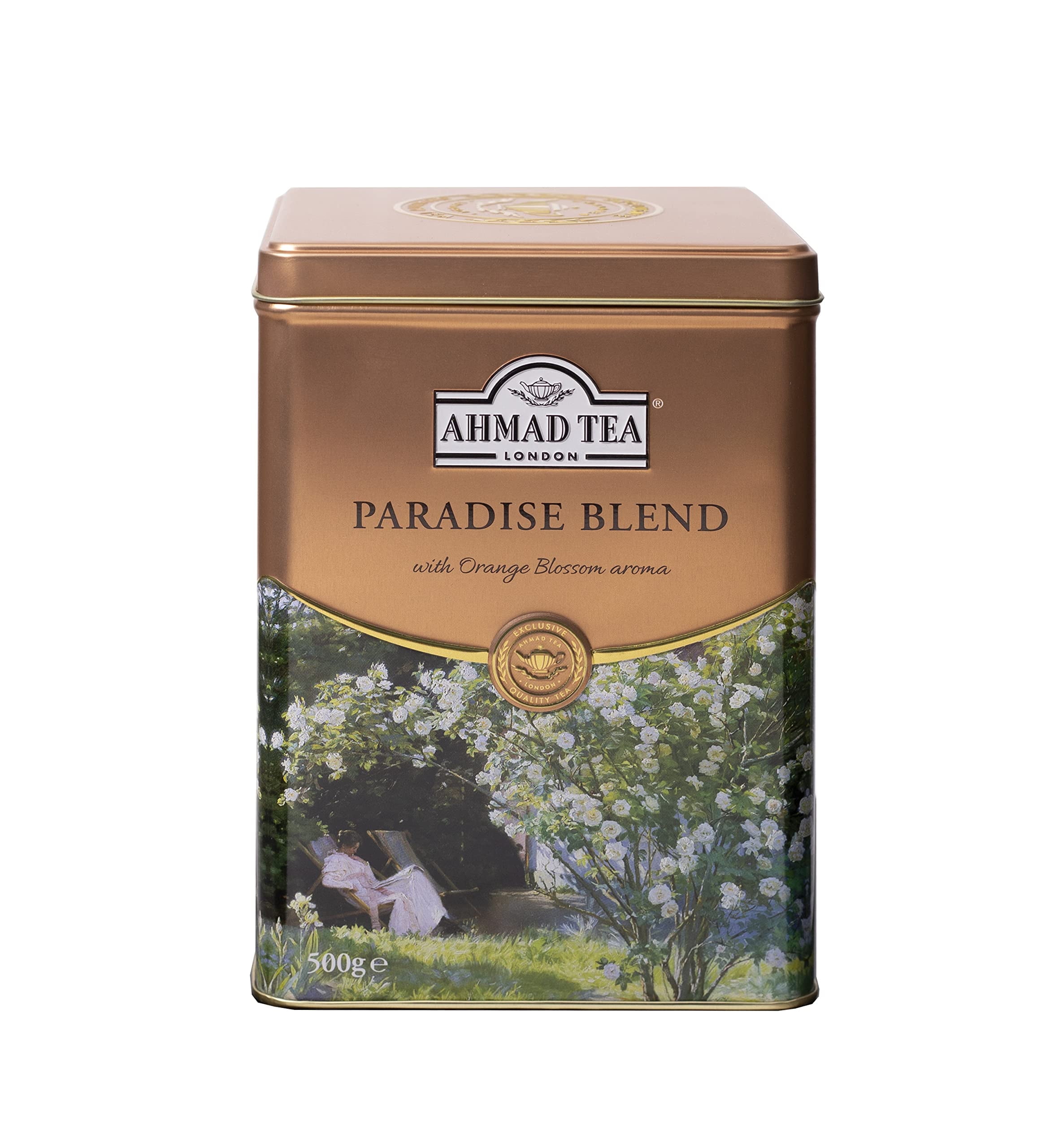 Ahmad Tea Paradise Blend, Premium Loose Leaf, Orange Blossom Black Tea, 500g. Naturally caffeinated and sugar free