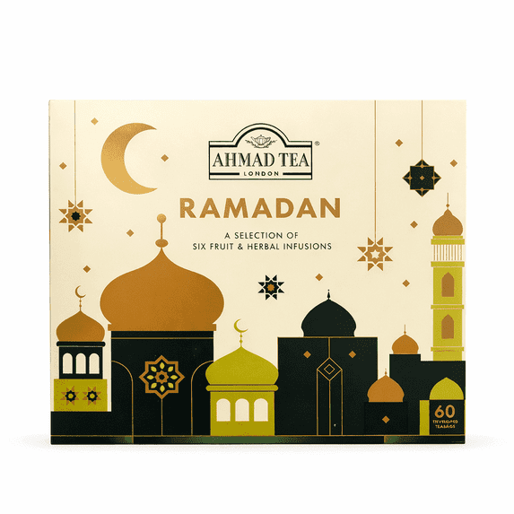 Ahmad Tea - Ramadan Fruit & Herbal Infusions, Fruitytea Assorted Gift Box, 60 Foil Teabags, Caffeine-Free & Sugar-Free
