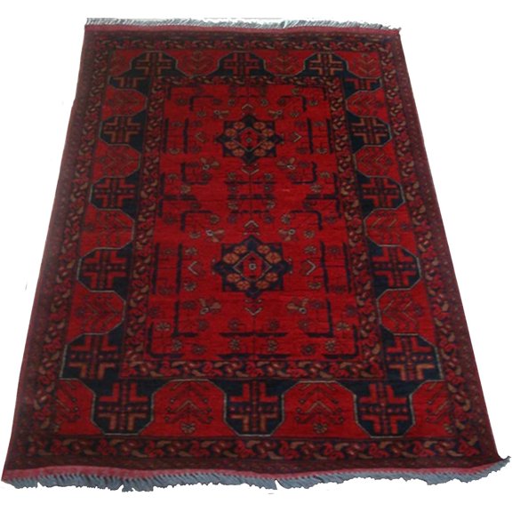 Ahmedani Afghan Khal Muhamadi Rectangle Adult Indoor Home Decor Area Rug Hand Knotted Wool Carpet (4.8 x 3.4)'