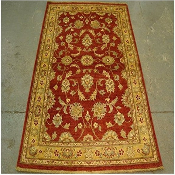 Ahmedani Linen Exclusive Rare Vegetable Dyed Chobi Zeigler Mahal Area Rug Hand Knotted Wool Carpet (6.0 x 3.11)'