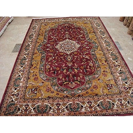 Ahmedani Linen Love Medallion Floral Oriental Home Decor Area Rug Hand Knotted Wool Silk Carpet (9 x 6)'