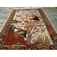 thumbnail image 1 of Ahmedani Linen Love Umre Khayam King Queen Adult Indoor Home Decor Hand Knotted Wall Rug Wool Silk Carpet (5 x 3)', 1 of 9