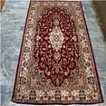 thumbnail image 1 of Ahmedani Linen Shahe-Taj Ruby Red Exclusive Adult Indoor Floor Area Rug Living Room & Bedroom Hand Knotted Wool Silk Home Carpet (6 x 4)', 1 of 9