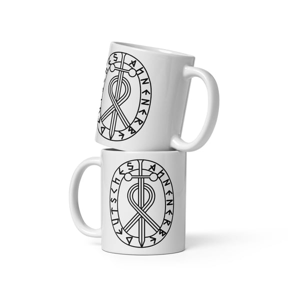 Ahnenerbe Pagan Runes Sword Norse Nordic WW2 German Younger Futhark Mug (11 oz)