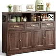 thumbnail image 1 of Ahomly 51" Buffet Cabinet with Adjustable Storage, Charging Port - 3 Drawers & 4 Doors Large Sideboard, Multi - Scene Coffee Bar/Microwave Stand for Kitchen,Living Room,Entryway（Brown）, 1 of 8