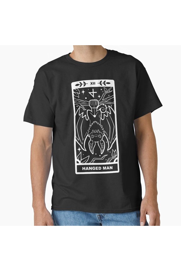 Ahool x Hanged Man White Lines Cryptid Tarot Illustration Unisex T-Shirt, up to size 5XL