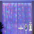 thumbnail image 1 of Ahot  300 LED Fairy Curtain Lights, 9.8ft x 9.8ft Multicolor Curtain String Lights, USB Plug in 8 Lighting Modes Christmas String Hanging Lights with Remote for Bedroom Indoor Outdoor Party Xmas, 1 of 14