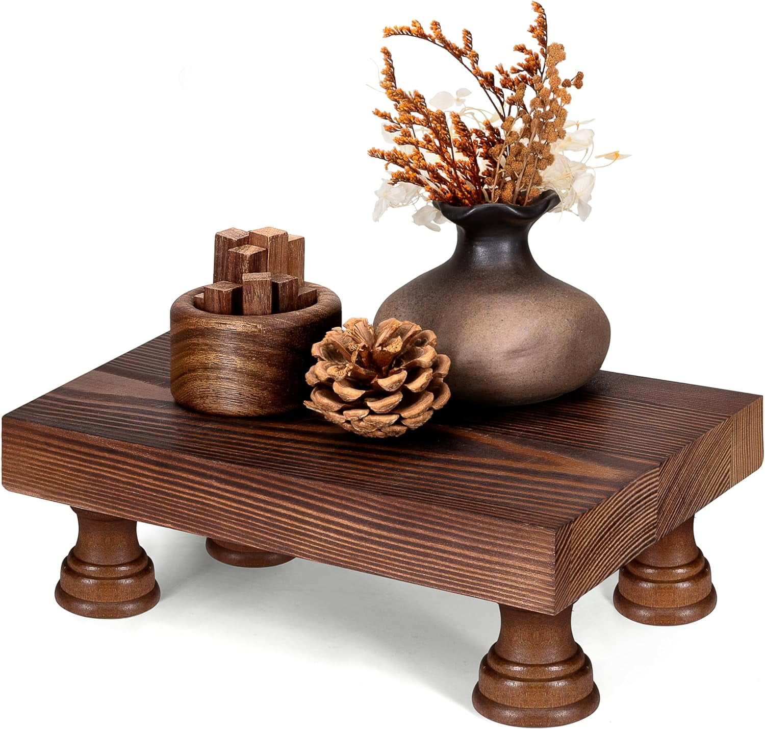 Ahot Farmhouse Pine Wood Risers for Decor in Kitchen & Bathroom ...