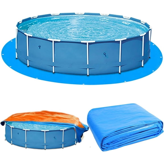 Ahot15FT Round Swimming Pool Liner Pad, Heavy Duty Swimming Pool Ground Cloth Tarp Pools Ground Mat Protector Pad Under Pool Floor Mat Pool Underlayment Pads Prevents Punctures for Above Ground Pools