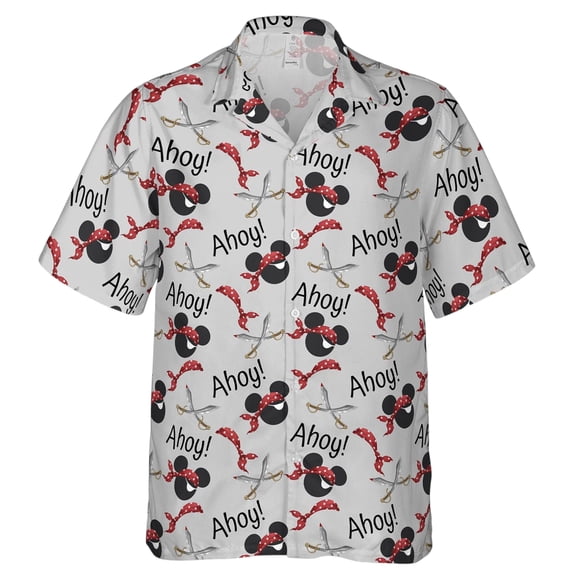 Ahoy Disney Pirate Hawaiian Shirt, Disney Cruise Men Button Shirt