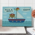 thumbnail image 1 of Ahoy Its a Boy Cutting Board, Shower Theme It's a Boy in Nautical Style Bear and Bird in Boat, Decorative Tempered Glass Cutting and Serving Board, Large Size, Multicolor, by Ambesonne, 1 of 1