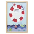 thumbnail image 1 of Ahoy Its a Boy Wall Art with Frame, Announcement Card Inspired Composition Maritime Funny Sea Animals Theme, Printed Fabric Poster for Bathroom Living Room Dorms, 23" x 35", Multicolor, by Ambesonne, 1 of 2