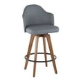 thumbnail image 1 of Ahoy Mid-Century Counter Stool in Walnut and Grey Faux Leather by LumiSource, 1 of 8