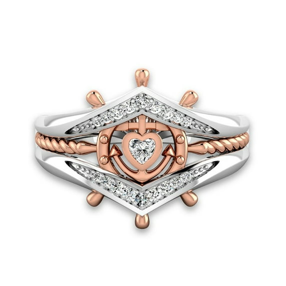 Ahoy Nautical Anchor Ships Wheel Statement Ring Ginger Lyne Collection