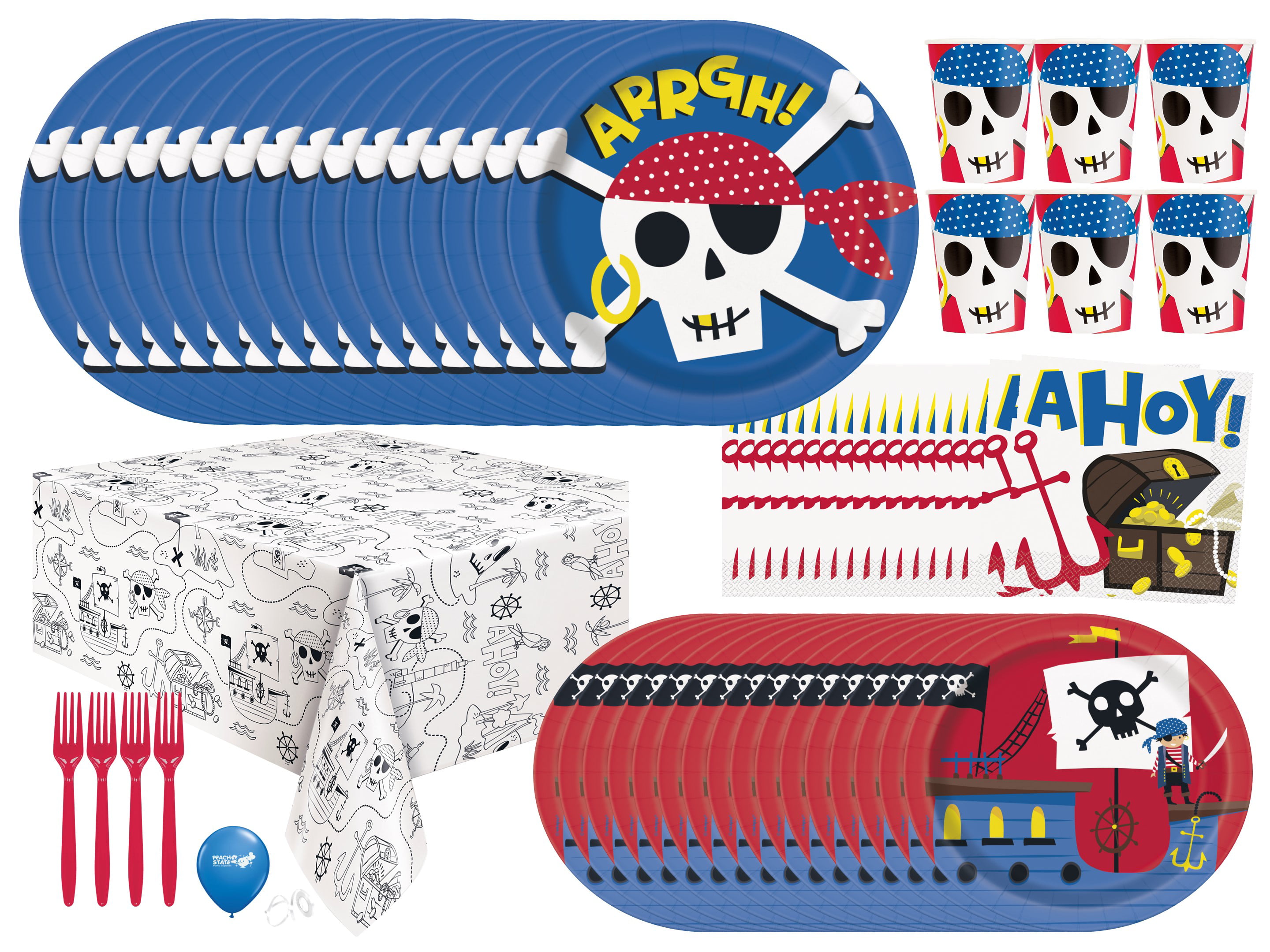 Ahoy Pirate Birthday Party Supplies, Ahoy Pirate Plates