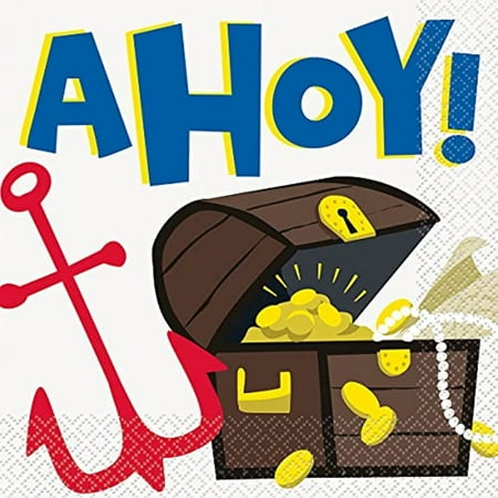 Ahoy Pirate Luncheon Napkins Party Supplies, Unique Industries, 16 ct.