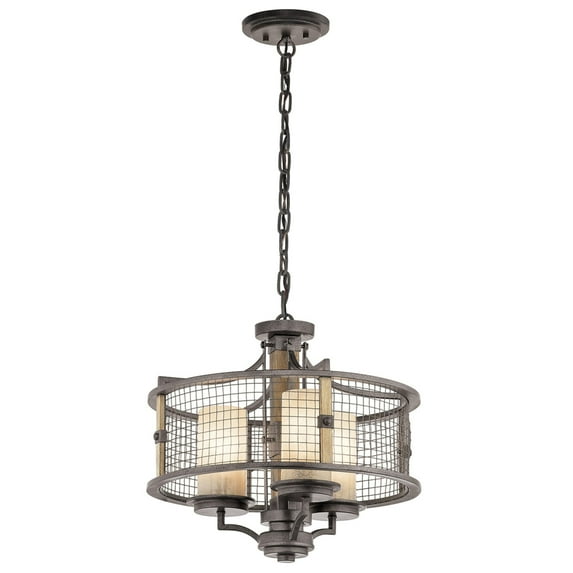 Ahrendale 3-Light Chandelier/Semi Flush in Anvil Iron